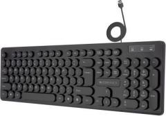 Zebronics ZEB K24 slim design, retractable stand, 1.3 meter textured cable, Chiclet keys Wired USB Desktop Keyboard