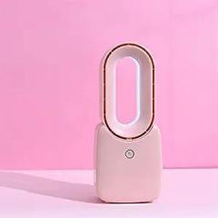 Homgee Office Home Desktop USB Reable Mini Bladeless Fan Pink Basic Model Without Light and Battery Portable
