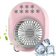 Personal Air Cooler 500mL Mini Space Cooler with Misting Desktop Air Conditioning Fan with 3 Wind Speeds Colorful USB Powered Quiet Air Cooler Cooling Fan for Home Room Office