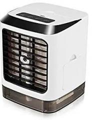 Portable Desktop Air Cooler Hu difier USB Fan with LED Light for Home or Office Black & White POOWE AC