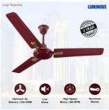 Luminous 1200 Rapid Deco Pack of 2 Ceiling Fan Red