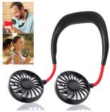 MECHWORLD Portable USB Battery Rechargeable Mini Fan Headphone Design Wearable Neckband Fan