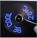Mini USB Powered LED Cooling Flashing Display Function Temperature Fan