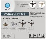 ONN 1200 Dazzle Ceiling Fan Ceiling Fan Ivory