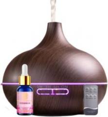 Divine Aroma 500ml Humidifier/Diffuser And Geranium Essential Oil For Home, Office & Bedroom Portable Room Air Purifier