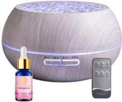 Divine Aroma Exotic Aroma Diffuser And Geranium Essential Oil Combo Pack For Home & Office Portable Room Air Purifier