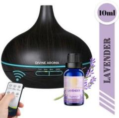 Divine Aroma Funnel Top Ultrasonic Aroma Diffuser & Lavender Pure Essential Oil For Home Portable Room Air Purifier