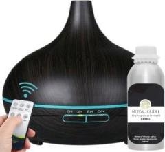 Divine Aroma Funnel Top Ultrasonic Aroma Diffuser & Royal Oudh Aroma Oil For Home Fragrance Portable Room Air Purifier