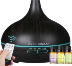 Divine Aroma Funnel Top Ultrasonic Aroma Diffuser, Discovery Pack Pure Essential Oil For Home Portable Room Air Purifier