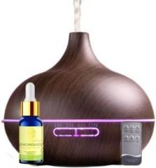 Divine Aroma Humidifier/Diffuser And Lemongrass Essential Oil Combo Pack For Home & Office Portable Room Air Purifier