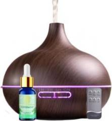Divine Aroma Humidifier/Diffuser And Peppermint Essential Oil Combo Pack For Home & Office Portable Room Air Purifier