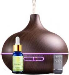 Divine Aroma Humidifier/Diffuser And Rosemary Essential Oil Combo Pack For Home & Office Portable Room Air Purifier