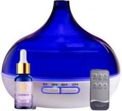 Divine Aroma Transparent Diffuser And Lavender Essential Oil Combo Pack For Home & Office Portable Room Air Purifier