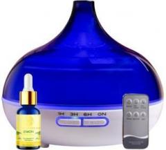 Divine Aroma Transparent Diffuser And Lemon Essential Oil Combo Pack For Home & Office Portable Room Air Purifier