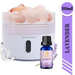 Divine Aroma White Ultrasonic Aroma Diffuser & Lavender Pure Essential Oil Diffuser Set Portable Room Air Purifier