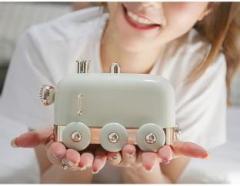 Leplion Air Humidifier for Room & Aroma Diffuser 350ml Ceramic Finish Train Shape Portable Room Air Purifier