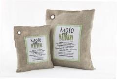 Moso Natural Air Purifying Bags Natural Odor Eliminator, Fragrance Free, Chemical Free, Odor Absorber Captures and Eliminates Odors, 2 Bags 1 200g & 1 500g Natural Color Portable Room Air Purifier