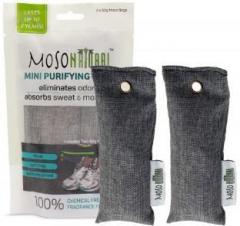 Moso Natural Mini Air Purifying Bags, Shoe Deodorizer and Odor Eliminator in Shoes, Backpacks and Luggages 50gm*2 Portable Room Air Purifier