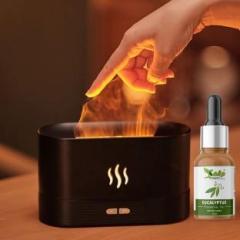 Nhb Boutique Aromatherapy Flame Light Quiet Aroma Humidifier With Eucalyptus Essential Oil Portable Room Air Purifier