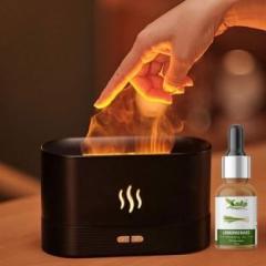 Nhb Boutique Aromatherapy Flame Light Quiet Aroma Humidifier With Lemongrass Essential Oil Portable Room Air Purifier