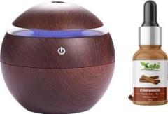 Nhb Boutique Wooden Round Ultrasonic Cool Mist Humidifiers With Cinnamon Essential Oil Portable Room Air Purifier