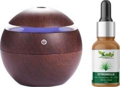 Nhb Boutique Wooden Round Ultrasonic Cool Mist Humidifiers With Citronella Essential Oil Portable Room Air Purifier