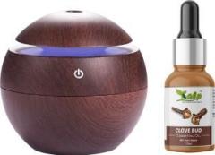 Nhb Boutique Wooden Round Ultrasonic Cool Mist Humidifiers With Clovebud Essential Oil Portable Room Air Purifier