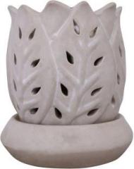 Parika Lotus Shape Oil Burner in Ceramics with a complimentary 10 ml Aroma Bottle. Portable Room Air Purifier