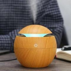 Zuru Bunch Wooden Aroma Diffuser Humidifier, Air Oil Diffuser Air Purifier Portable Grain 130ml Touch Sensitive 6 Color LED Lights Changing for Home, Office, Baby Room Portable Room Air Purifier