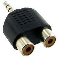 2RCA Female to 3.5mm Stereo Male Pin Converter Connector