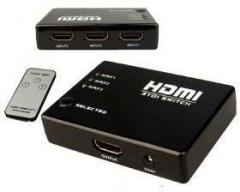 3 Port HDMI Switch With Remote + iR For Hub Splitter Box HD TV LCD 1080p Adapter