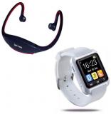 Captcha Bluetooth U8 Smartwatch With Wireless Sporty MP3 Players
