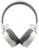 DEFLOC SH12 Bluetooth White Over Ear Wireless With Mic Headphones/Earphones