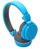 Galaxy Touch SH 12 On Ear Wireless With Mic Headphones/Earphones Blue color