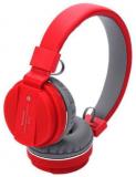 Galaxy Touch SH 12 On Ear Wireless With Mic Headphones/Earphones RED color