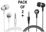 hitage Champ Earphone HP768 Black&White Pck of2 In Ear Wired With Mic Headphones/Earphones