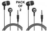 hitage HP168 PACK OF 2 In Ear Wired With Mic Headphones/Earphones
