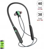 Hitage NBT 7586+ 30 HOURS BATTERY Magnetic Sports Partner Premium NECKBAND BLUETOOTH Headset Headphones/Earphones Green color