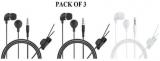 hitage Super Bass Soundtrack HP49+ Pack Of 3 In Ear Wired With Mic Headphones/Earphones