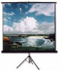 Inlight Tripod Type Projector Screen Size: 6 Ft. x 6 Ft. In Imported High Gain Fabric