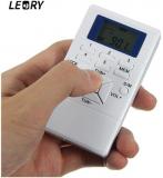 LEORY Mini Frequency Modulation FM Radio Digital Signal Processing Portable Receiver With Earphone Radio White/ Black