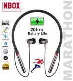 NBOX MARATHON 20 HOURS MUSIC PLAYBACK IPX4 4D BASS SPORT Bluetooth headphone / Bluetooth earphone Magnetic bluetooth neckband Silver