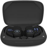 Portronics Harmonics Twins S TWS Wireless Bluetooth Sports Earbuds with Earhook, Bluetooth 5.1, Powerful Bass, Voice Assistant, 48 hrs Total Playback with Charging Case & Type C Cable Included