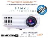 SAMYU Mini LED LCD Video Projector Multimedia Perfect for Home Theater Cinema Entertainment Movie Gaming LED Projector 1920x1080 Pixels