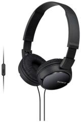 Sony MDR ZX110AP Over Ear Wired With Mic Headphone Black