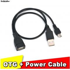 WowObjects 1 pcs 2 in 1 USB Female to Micro USB Male OTG Host With Power Cable Splitter for Samsung Smart Phone Wholesale