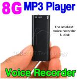 WowObjects Mini 3 in 1 Stereo MP3 Music Player 8GB Memory Storage USB Flash Drive Mini Digital Audio Voice Recorder Pen Dictaphone