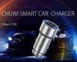 WowObjects Ublue C 100 CNC Portable Car Charger with Dual USB Ports Strong Compatibility with Mini sized Design