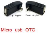 WowObjects Up Angled & Down Angled Micro USB to USB female Host OTG adapter Connector
