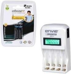 Envie Speedster ECR 11 + 2xAAA 1100 Ni MH rechargeable Camera Battery Charger